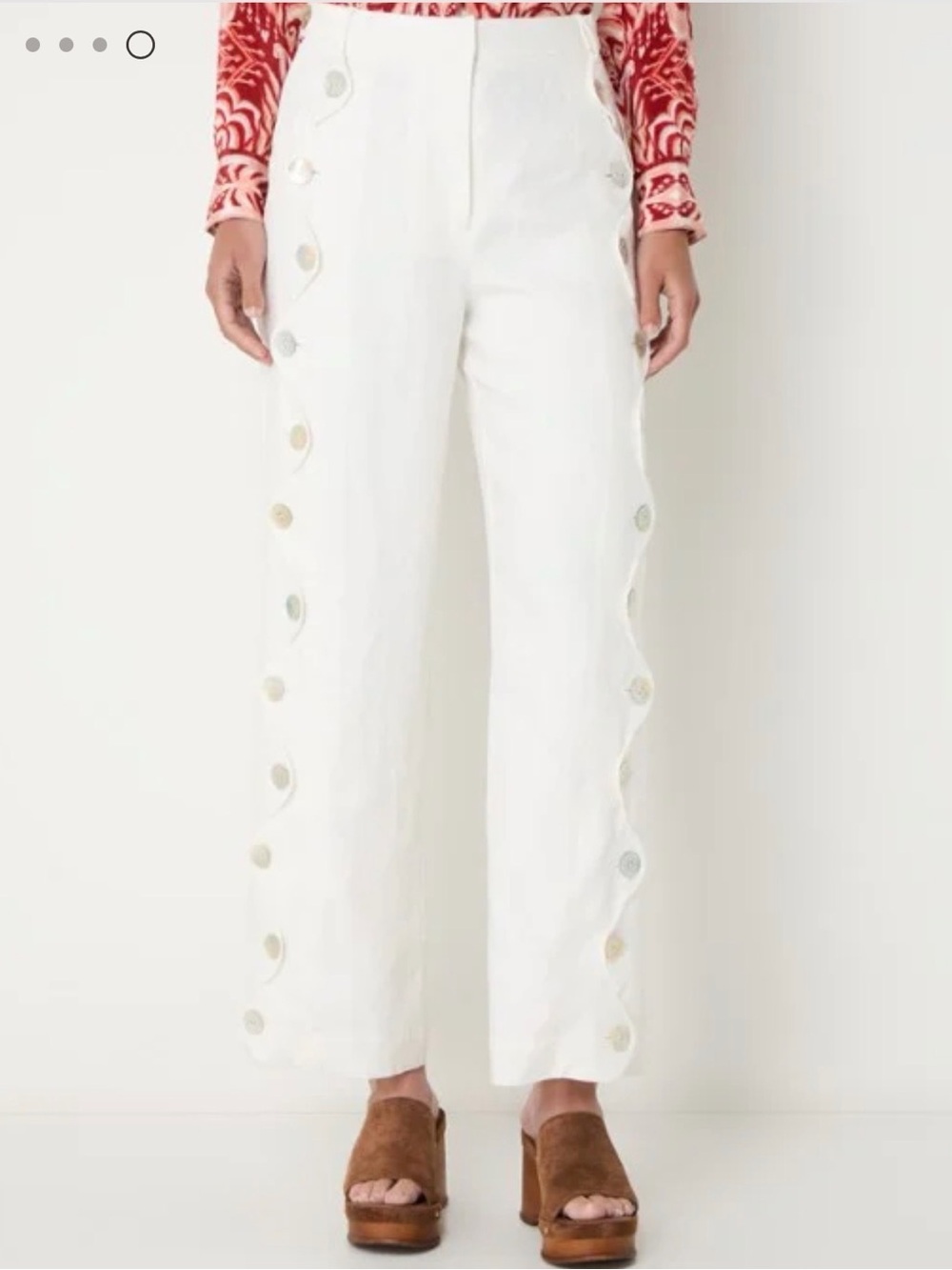 FARM Rio Cream High-Waist Wide-Leg Trousers